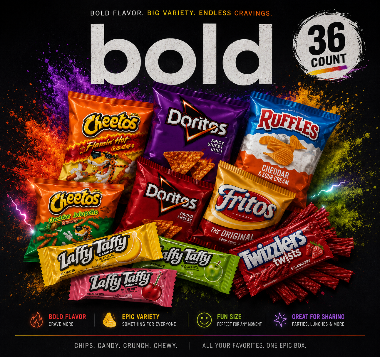 Pack Snack Variety Box – Chips, Candy & Cookies Mix | Bulk Snacks