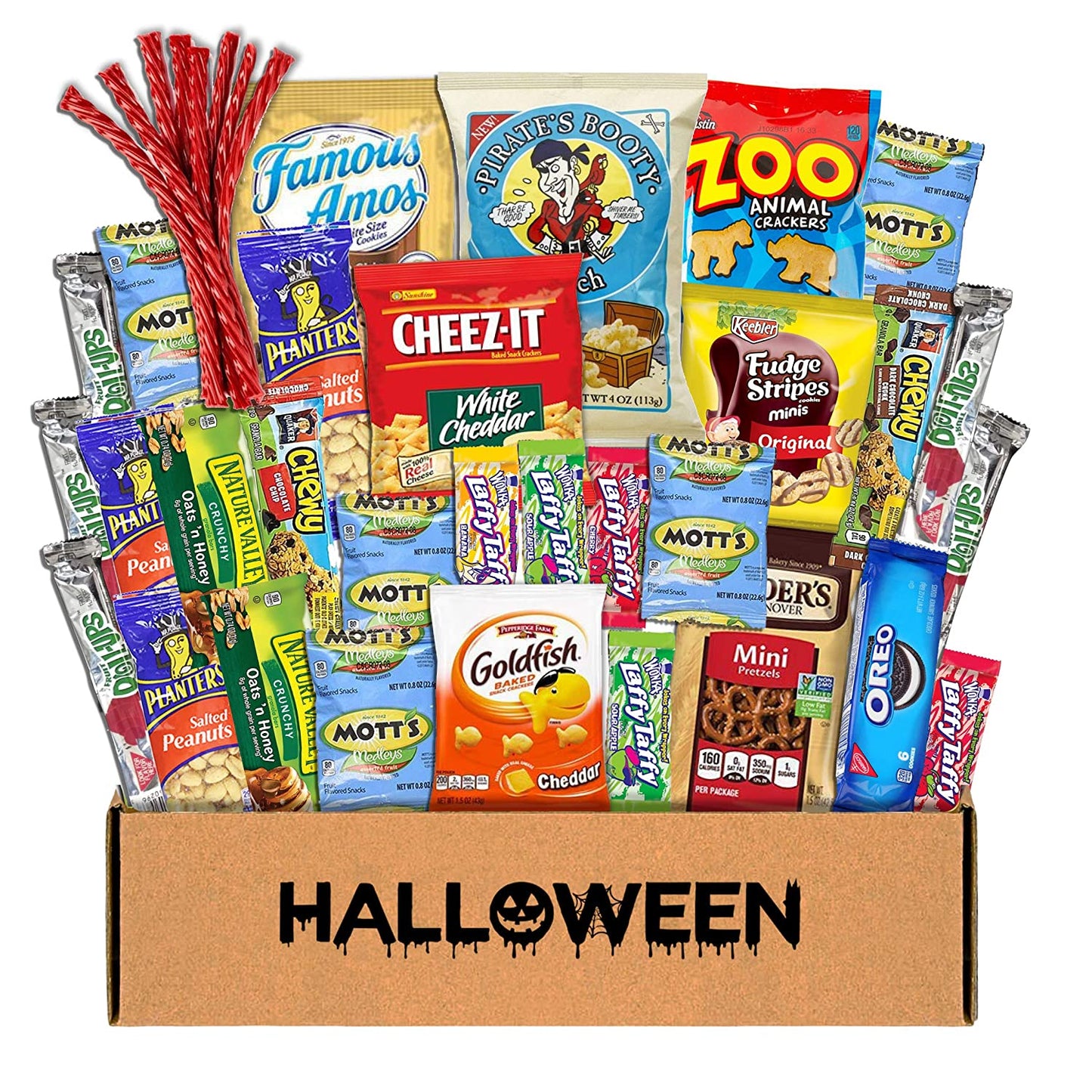 Halloween Package (38) Candy Snacks Assortment Trick or Treat Cookies Food Bars Toys Variety Gift Pack Box Bundle Mixed Bulk Sampler for Children Kids Boys Girls College Students - My Store