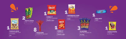 Snack Box Variety Pack (40 Count) Candy Gift Basket - College Student Care Package, Prime Food Arrangement Chips, Cookies, Bar's