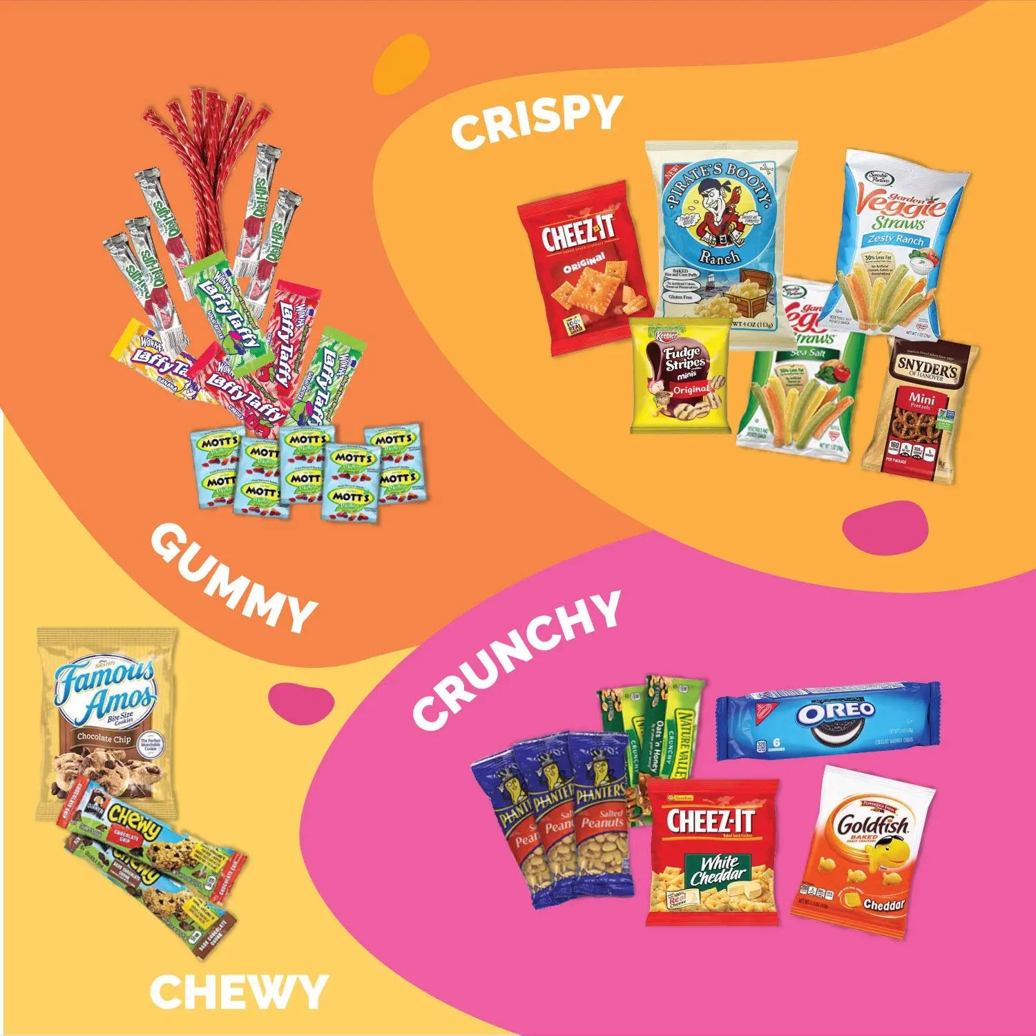 Snack Box Variety Pack (40 Count) Candy Gift Basket - College Student Care Package, Prime Food Arrangement Chips, Cookies, Bar's - My Store