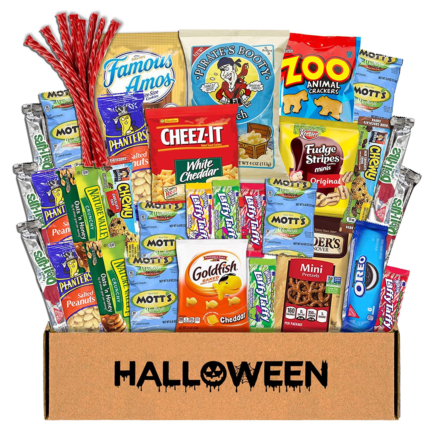 Halloween Package (38) Candy Snacks Assortment Trick or Treat Cookies Food Bars Toys Variety Gift Pack Box Bundle Mixed Bulk Sampler for Children Kids Boys Girls College Students - My Store