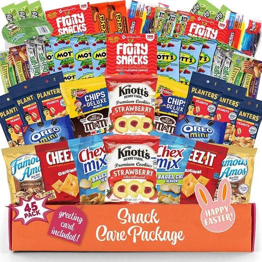 Snack box variety pack (45 Count) Gift Box for Teens - Gift Basket Food Arrangement for Dad - Birthday Candy Basket for Men, Women, Boys, Girls, Kid, Adult, College Student - My Store