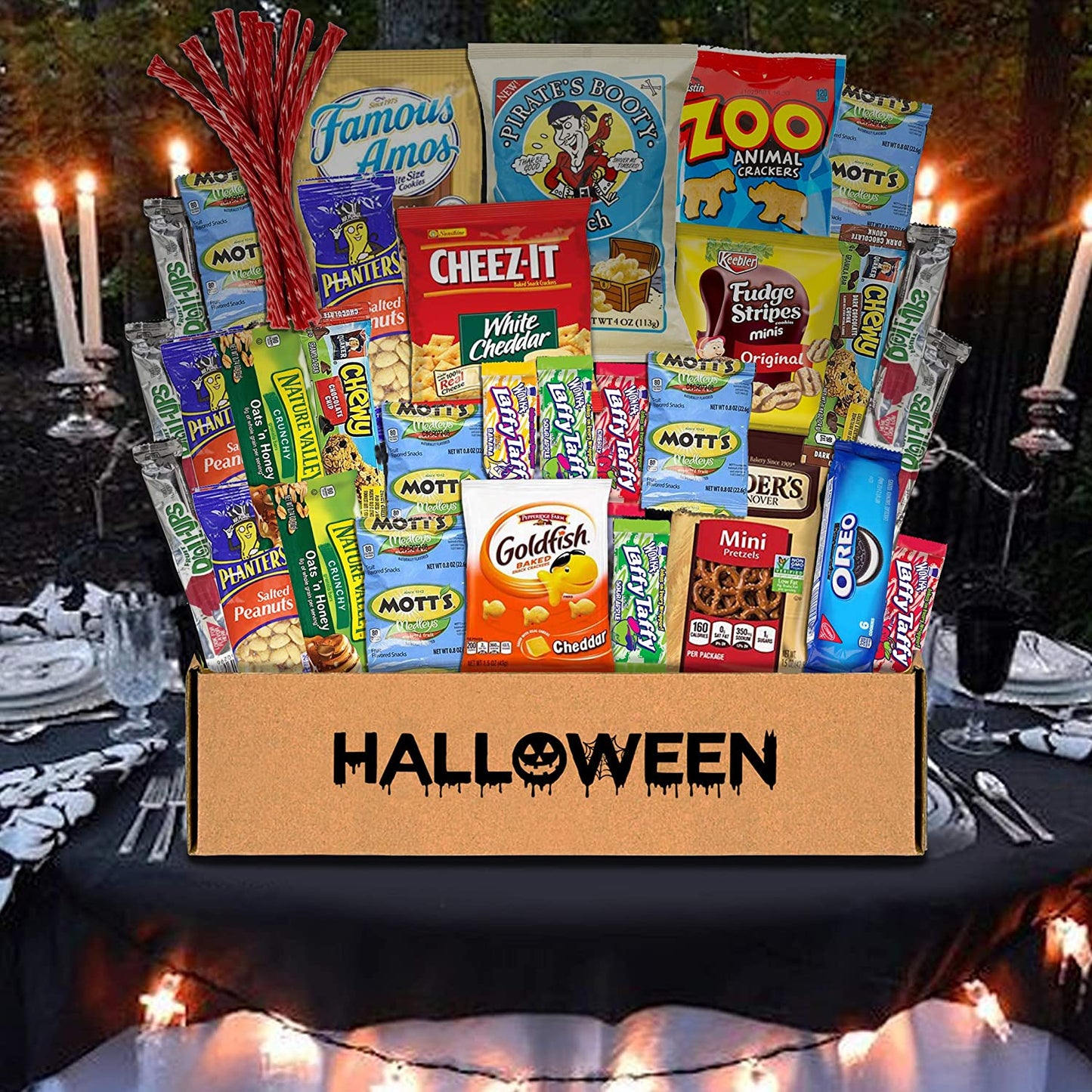 Halloween Package (38) Candy Snacks Assortment Trick or Treat Cookies Food Bars Toys Variety Gift Pack Box Bundle Mixed Bulk Sampler for Children Kids Boys Girls College Students - My Store