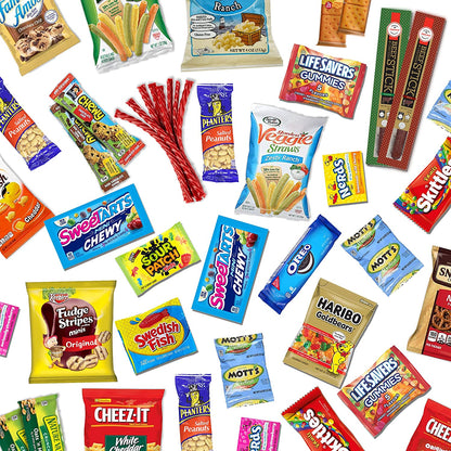 Fathers Day Gift Basket Gift For Dad Care Package (50 Count)Ultimate Men's box Sampler Bars,Beef Jerkey, Cookies, Chips, Candy Snacks Variety Box Pack Office Friends Family Military Treats - My Store