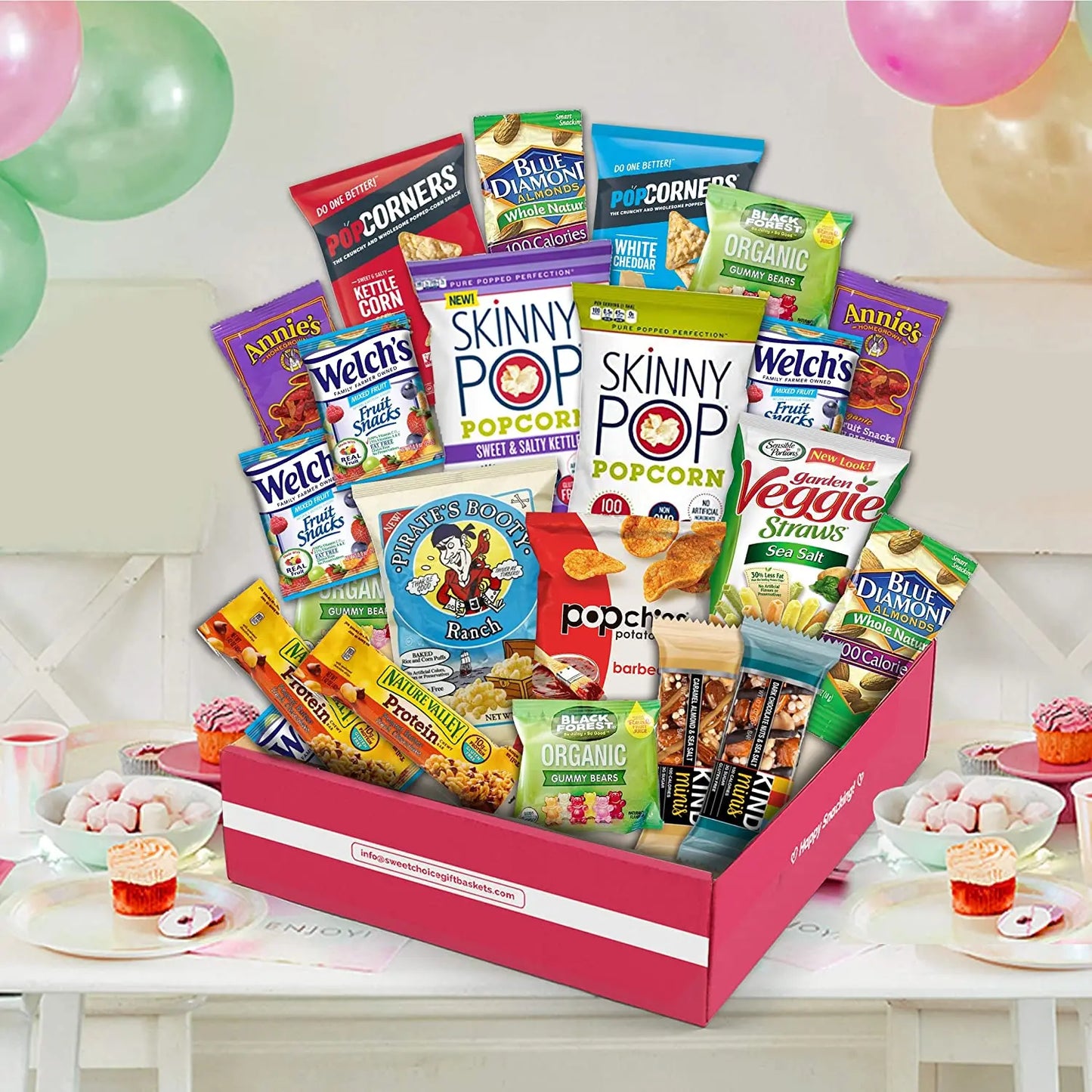 Snack Box Gluten Free Healthy Snacks Care Package (20 Count) for College Students, Exams, Father's Day, Mothers Day,Military, Finals, Office and Gift Ideas. Chips, Popcorn, and granola Bars. - My Store