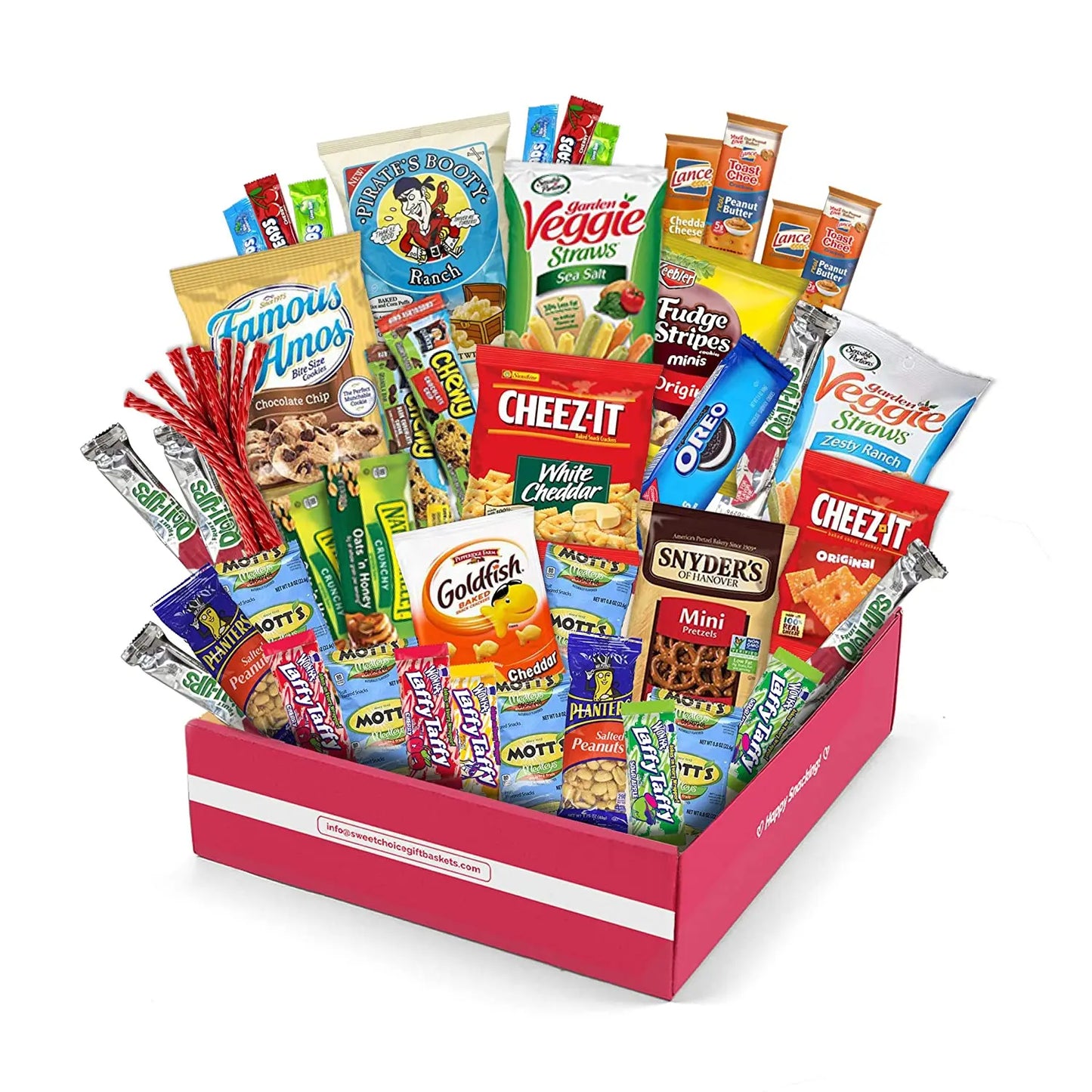 Snack Box Variety Pack (50 Count) Candy Gift Basket - College Student Care Package, Prime Food Arrangement Chips, Cookies, Bar's - Ultimate Birthday Treat for Women, Men, Adults, Teens, Kids - My Store