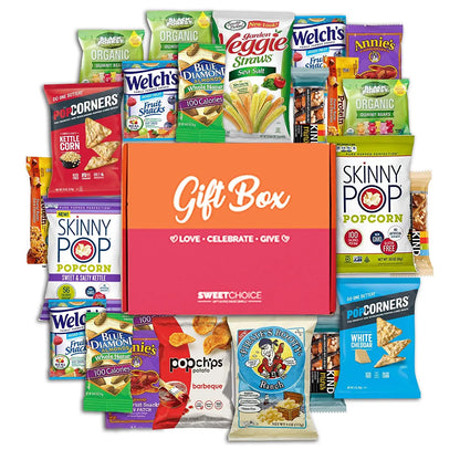 Snack Box Gluten Free Healthy Snacks Care Package (20 Count) for College Students, Exams, Father's Day, Mothers Day,Military, Finals, Office and Gift Ideas. Chips, Popcorn, and granola Bars. - My Store