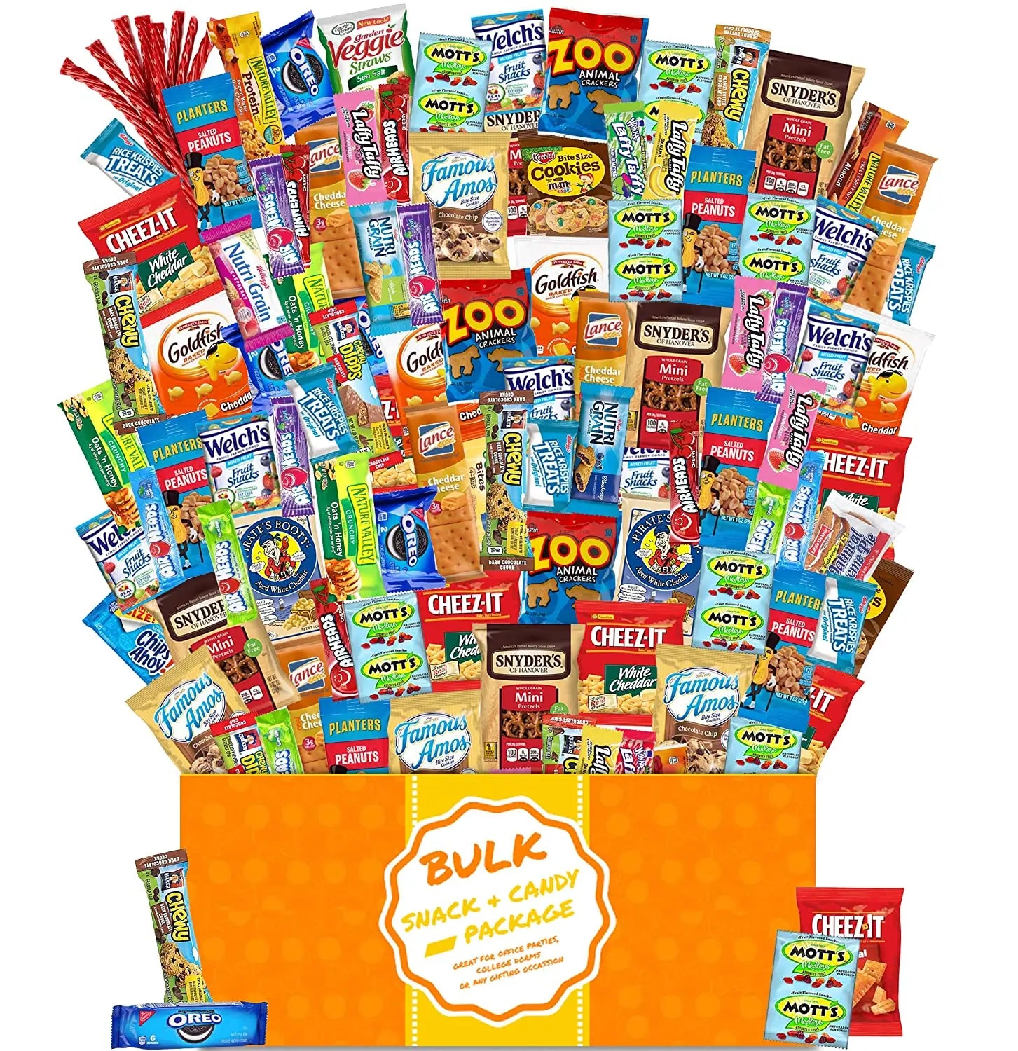 Snack Box Variety Pack Care Package (100 Count)  Gift Basket for Kids Adults Teens Family College Student - Crave Food Birthday Arrangement Candy Chips Cookies - My Store
